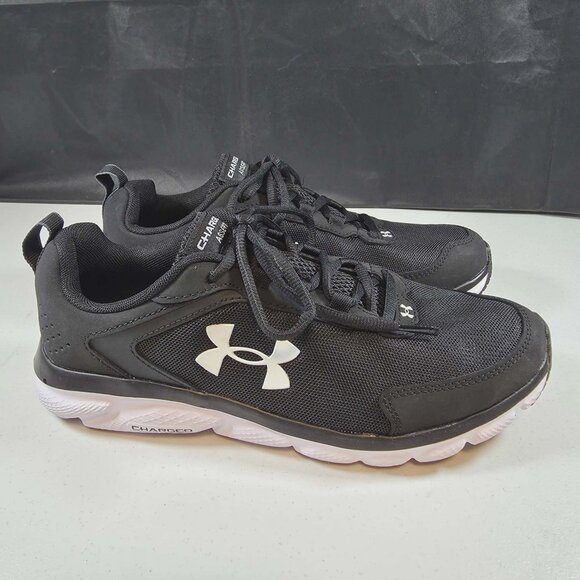 UNDER ARMOUR CHARGED ASSERT 9 BLACK WOMENS RUNNING SHOES SNEAKERS SIZE 8.5 - Picture 1 of 9